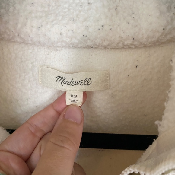 Madewell Sherpa Sweatshirt | Women's Size Extra Small - Picture 3 of 4